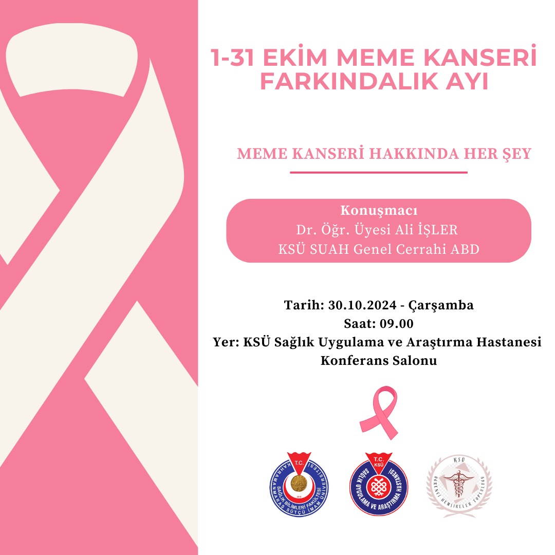 1-31 Ekim 2024 Meme Kanseri Farkındalık Ayı